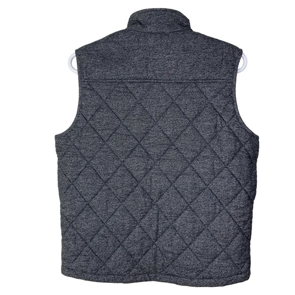 Banana Republic Men's Large Vest Quilted Gray Button Up EUC - Picture 2 of 6